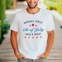 家族名の4th of July BBQ&ビール Tシャツ