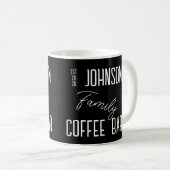 家族名コーヒーブラックとホワイト コーヒーマグカップ (正面右)