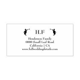 家族名トランペットのトランペ結婚ーターシルエット セルフインキングスタンプ