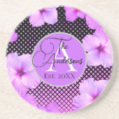 家族名ホットピンクハイビスカス コースター (正面)