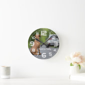 家族名ラブラドールドッグカーウォールクロック ラウンド壁時計 (ホーム)