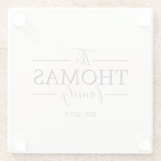 家族名入れコースター 引っ越し祝い ガラスコースター (裏面)