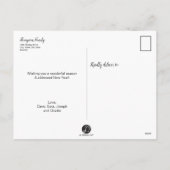 家族名写真贈与クリスマス金ゴールド シーズンポストカード (裏面)