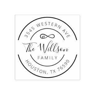 家族名差出人住所ラウンド、無限の愛 ラバースタンプ