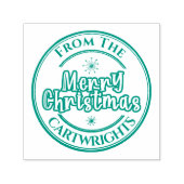 家族名目楽しいクリスマスグリーティングスノーフレーク セルフインキングスタンプ (デザイン)