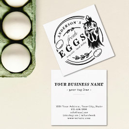 家族名鶏卵ファームラウンド装飾的 スクエア名刺