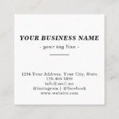 家族名鶏卵ファームラウンド装飾的 スクエア名刺 (裏面)