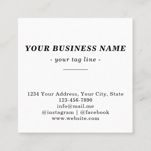 家族名鶏卵ファームラウンド装飾的 スクエア名刺 (裏面)