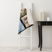 家族名5フォトコラージグリーンプレイドモダン シェルパブランケット (インサイチュ)