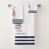 家族名Sailboat Life is better at the Lake バスタオルセット (インサイチュ)