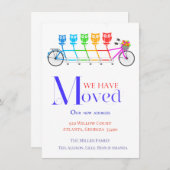 家族向けの明るくカラフル移動の発表 招待状 (正面/裏面)