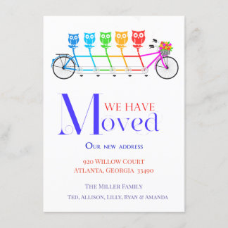 家族向けの明るくカラフル移動の発表 招待状