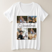 家族向けの5枚の写真コラージュモダンTシャツ プラスサイズTシャツ (デザイン正面)