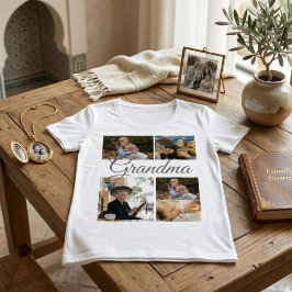 家族向けの5枚の写真コラージュモダンTシャツ プラスサイズTシャツ
