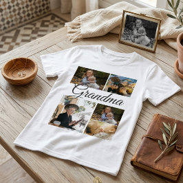 家族向けの5枚の写真コラージュモダンTシャツ プラスサイズTシャツ