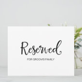 「家族向け結婚予約」の看板 |書道 (スタンド正面)