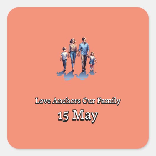 家族国際的の日 スクエアシール (正面)