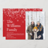 家族定モダン義のクリスマスメッセージ シーズンカード (正面/裏面)