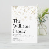 家族定義の雪片クリスマスメッセージ シーズンカード (スタンド正面)