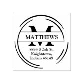 家族差出人住所とモノグラム、 ラバースタンプ (インプリント)