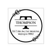 家族差出人住所とモノグラム、 ラバースタンプ (インプリント)