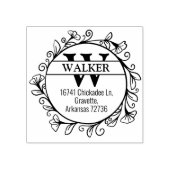 家族差出人住所とモノグラム、 ラバースタンプ (インプリント)