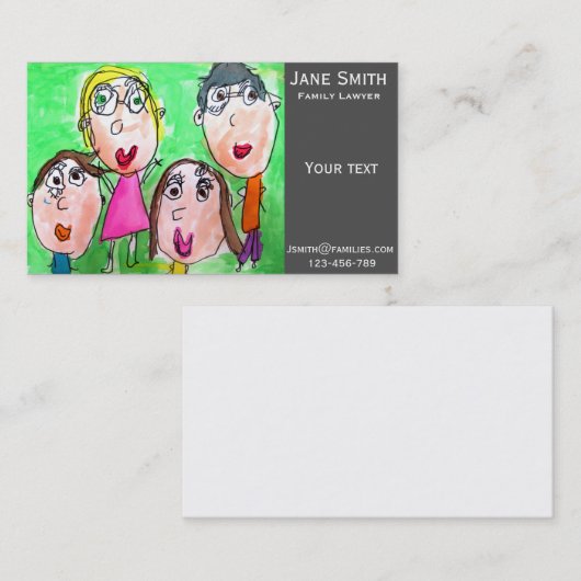 家族弁護士家族はかわいい子供の芸術を整備します 名刺 (正面/裏面)