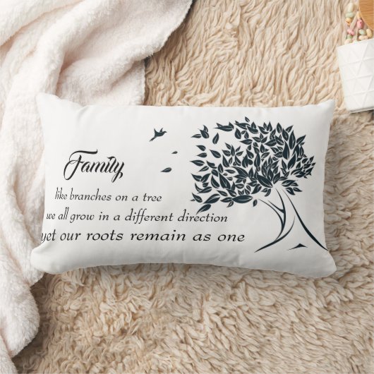 家族引用文と木枕 ランバークッション (ブランケット)