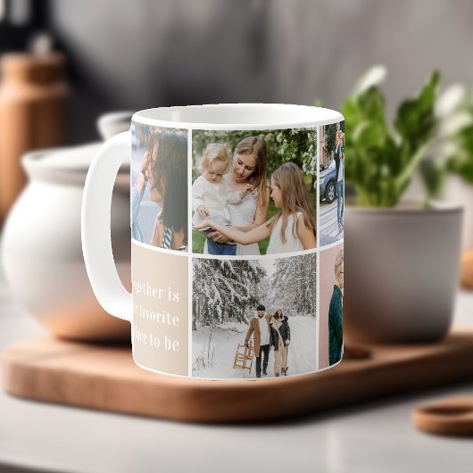 家族引用文一緒に私たちのお気に入りの写真コラージュ コーヒーマグカップ