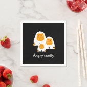 家族怒サルデザインTシャツバスマット スタンダードカクテルナプキン (インサイチュ)