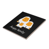 家族怒サルデザインTシャツバスマット タイル (側面)