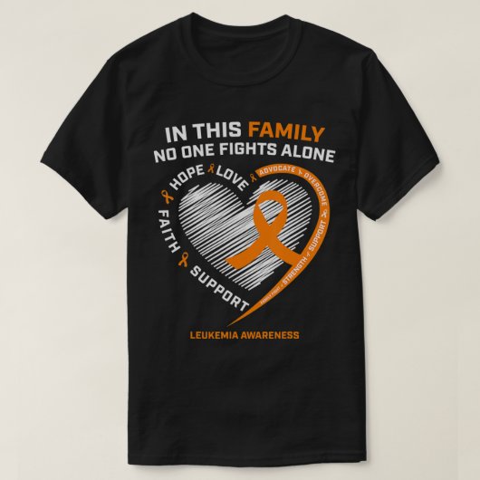 家族性白血病認識度製品ギフトメン Tシャツ (デザイン正面)