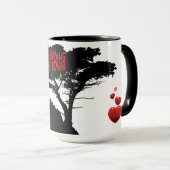 家族愛の木のハートの輝き マグカップ (正面右)