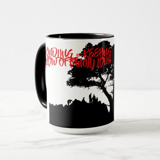 家族愛の木のハートの輝き マグカップ (正面左)