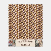 家族愛フォトコラージュパーソナライズされたPLAID フリースブランケット (正面)