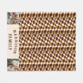 家族愛フォトコラージュパーソナライズされたPLAID フリースブランケット (正面(横))