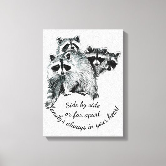 家族感動的は常にあなたのハート引用文 キャンバスプリント (正面)