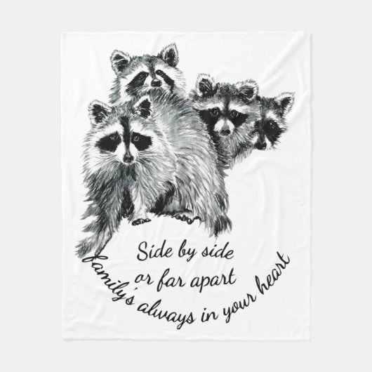 家族感動的は常にあなたのハート引用文 フリースブランケット (正面)