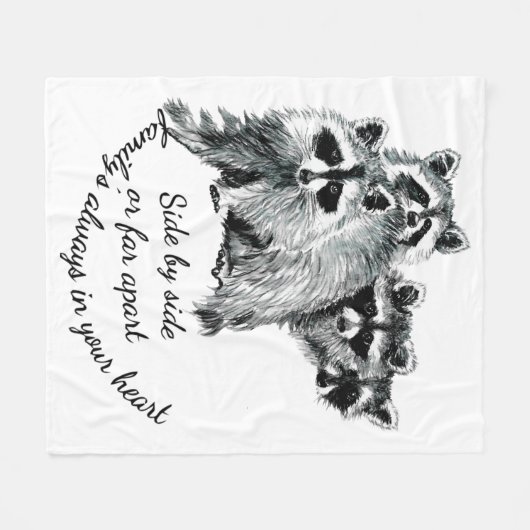 家族感動的は常にあなたのハート引用文 フリースブランケット (正面(横))