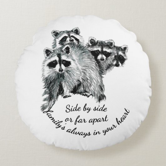 家族感動的は常にあなたのハート引用文 ラウンドクッション (正面)