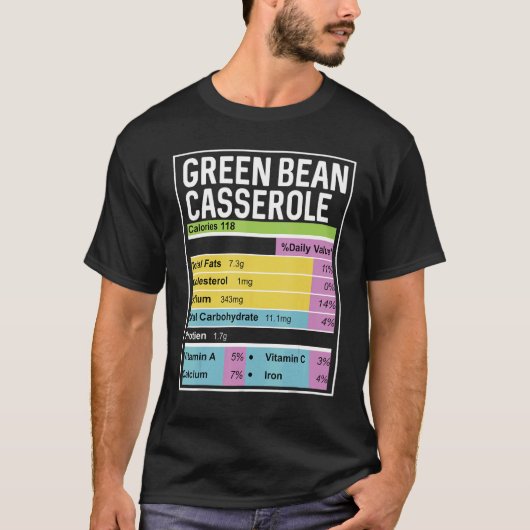 家族感謝グリーンビーンカセロール栄養 Tシャツ (正面)
