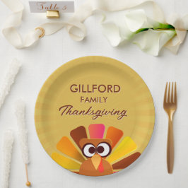 家族感謝祭パーソナライズされた ペーパープレート