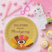 家族感謝祭パーソナライズされた ペーパープレート (パーティー)