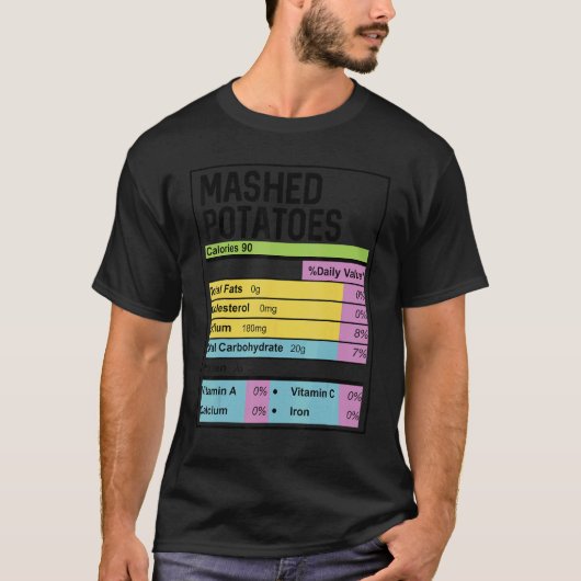 家族感謝祭マッシュドおもしろいポテトの栄養 Tシャツ (正面)