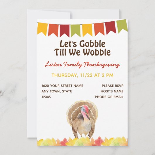 家族感謝祭招待状 招待状 (正面)