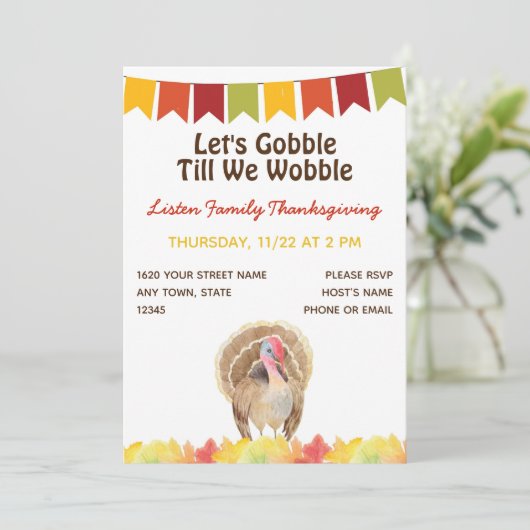 家族感謝祭招待状 招待状 (スタンド正面)