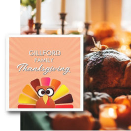 家族感謝紙パーソナライズされたナプキン スタンダードカクテルナプキン