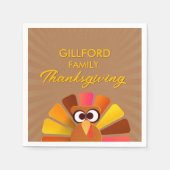 家族感謝紙パーソナライズされたナプキン スタンダードカクテルナプキン (正面)