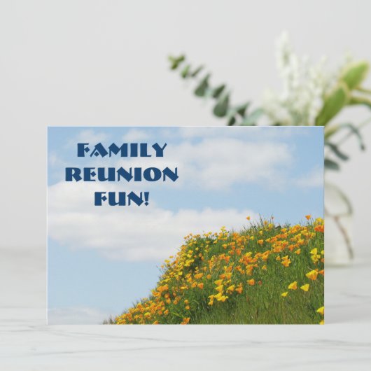 家族懇親会おもしろい!招待状カードイベントパーティー 招待状 (スタンド正面)