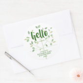 家族懇親会こんにちは私の名前はツリー ラウンドシール (封筒)